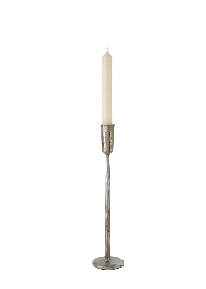 Luna Forged Candlestick - Silver, Set of 2 - Clementine Home Floral Gift