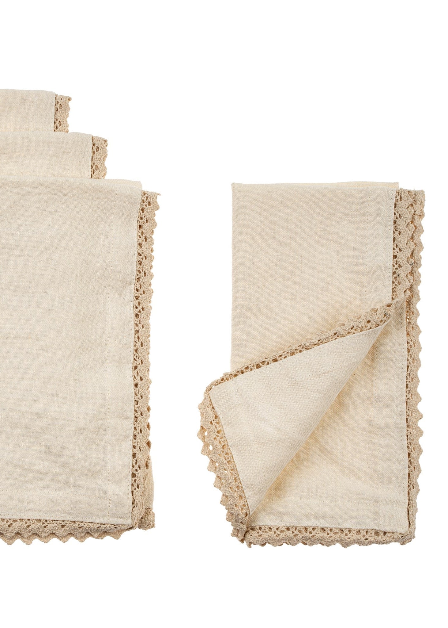 Maeve Lace Napkins, Set of 4 - Off White - Clementine Home Floral Gift