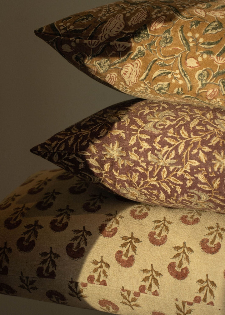 Meera Block Print Pillow - Clementine Home Floral Gift