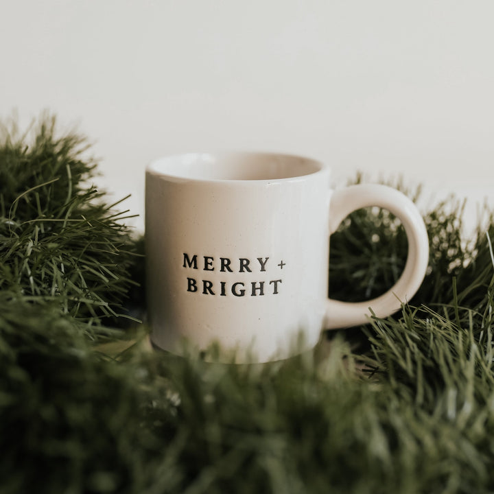 Merry & Bright Stoneware Mug ( Box 14 - Day 11) - Clementine Home Floral Gift