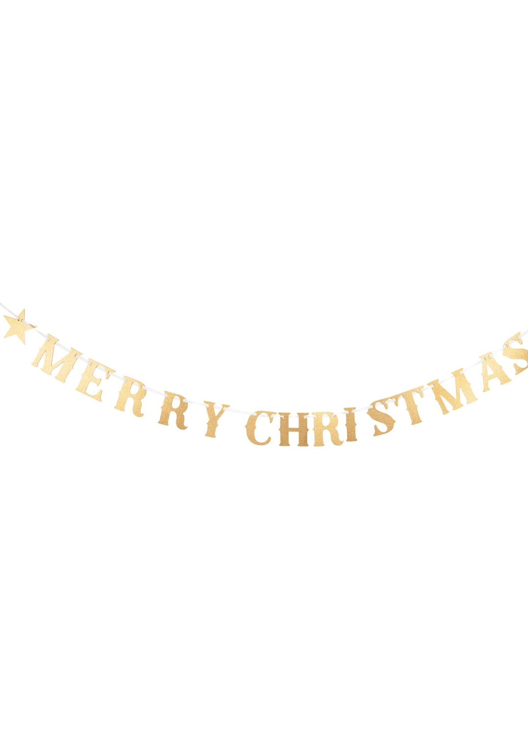 Merry Christmas Glitter Chipboard Banner - Clementine Home Floral Gift