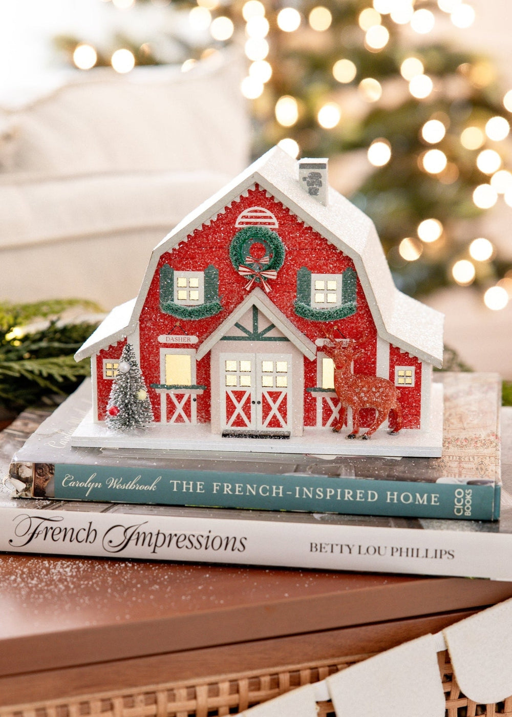 Merry Glitter Village, Set of 3 - Clementine Home Floral Gift