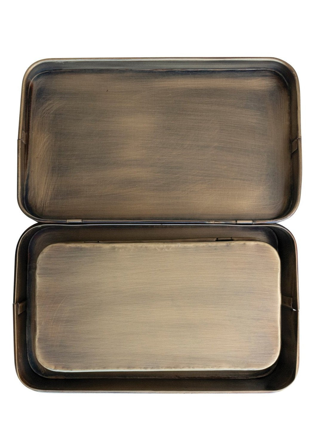 Metal Brass Boxes, Set of 2 - Clementine Home Floral Gift