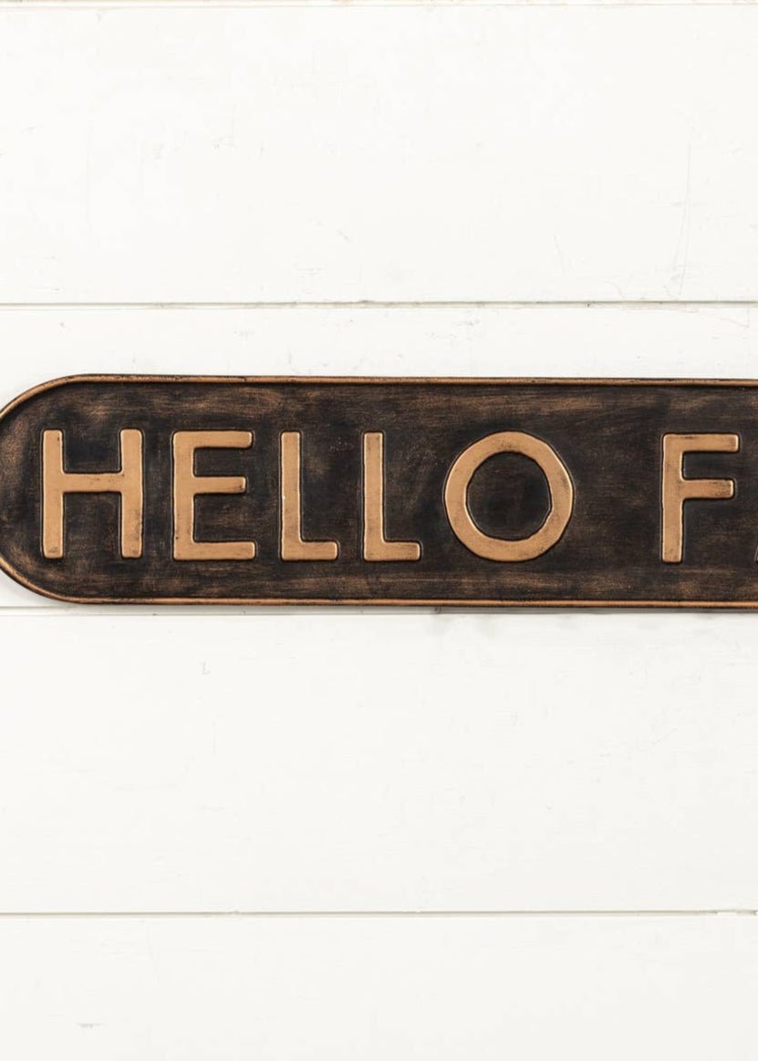 Metal Hello Fall Sign - Clementine Home Floral Gift