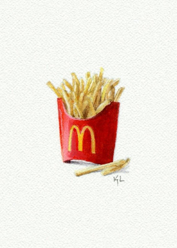 Mini Art Print - French Fries - Clementine Home Floral Gift