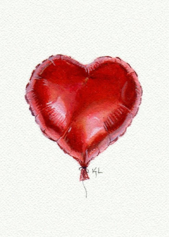Mini Art Print - Heart Mylar Balloon - Clementine Home Floral Gift