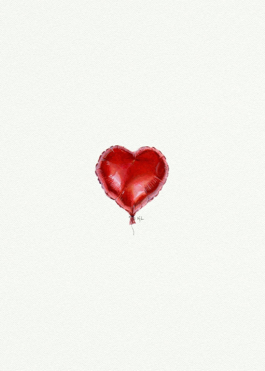 Mini Art Print - Heart Mylar Balloon - Clementine Home Floral Gift