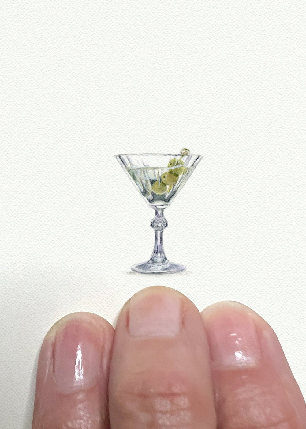 Mini Art Print - Martini Glass - Clementine Home Floral Gift