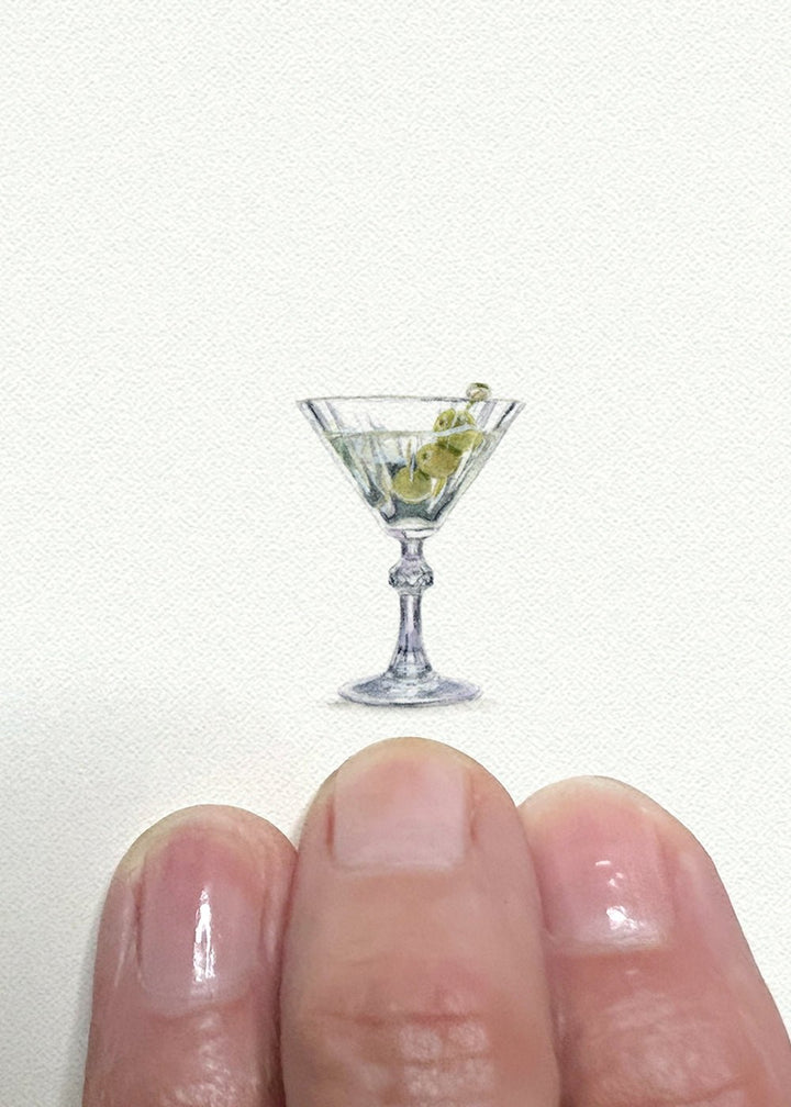 Mini Art Print - Martini Glass - Clementine Home Floral Gift