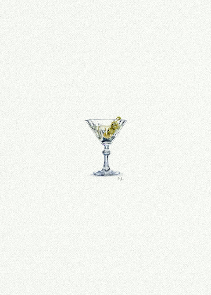 Mini Art Print - Martini Glass - Clementine Home Floral Gift