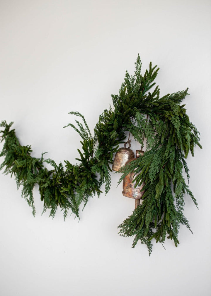 Norfolk & Cypress Mix Faux Garland - Real Touch - Clementine Home Floral Gift