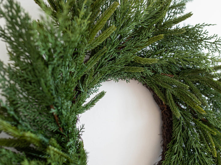 Norfolk & Cypress Real Touch Mix Wreath - Real Touch (Box 13 - Day 12) - Clementine Home Floral Gift