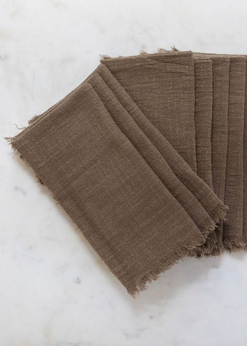Olive Green Cotton Gauze Cloth Napkin + Table Runner Set - Clementine Home Floral Gift