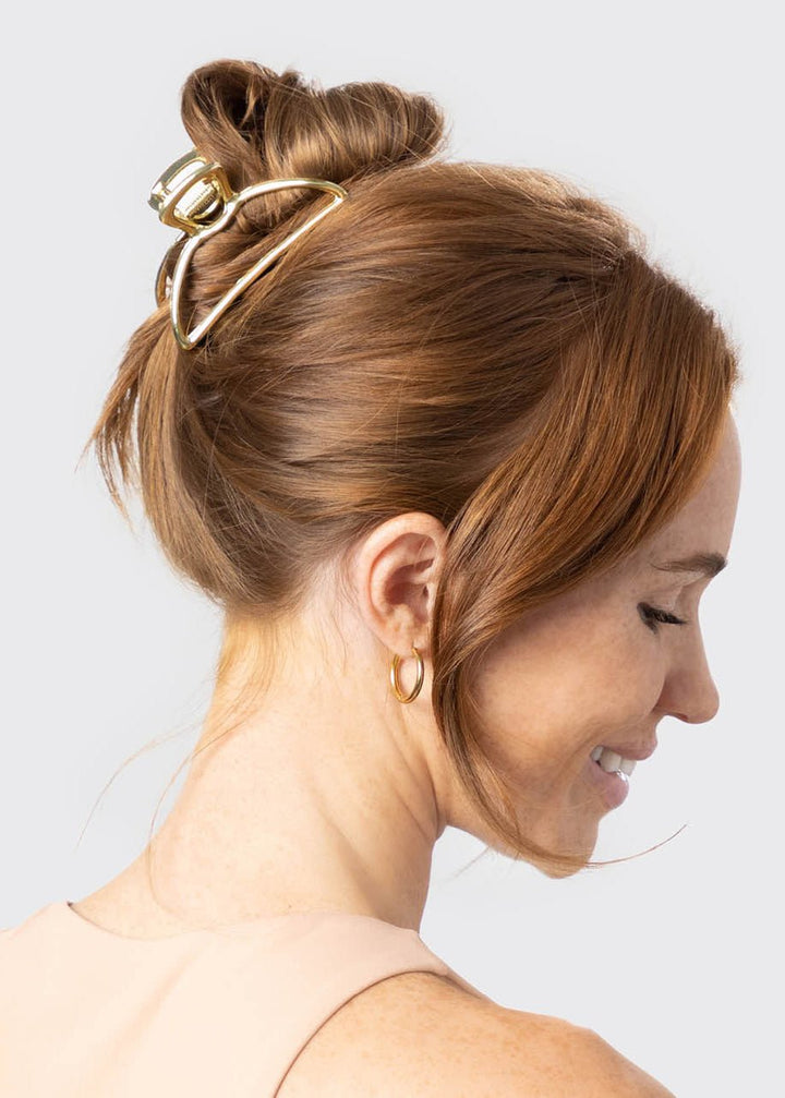 Open Shape Claw Clip – Gold - Clementine Home Floral Gift