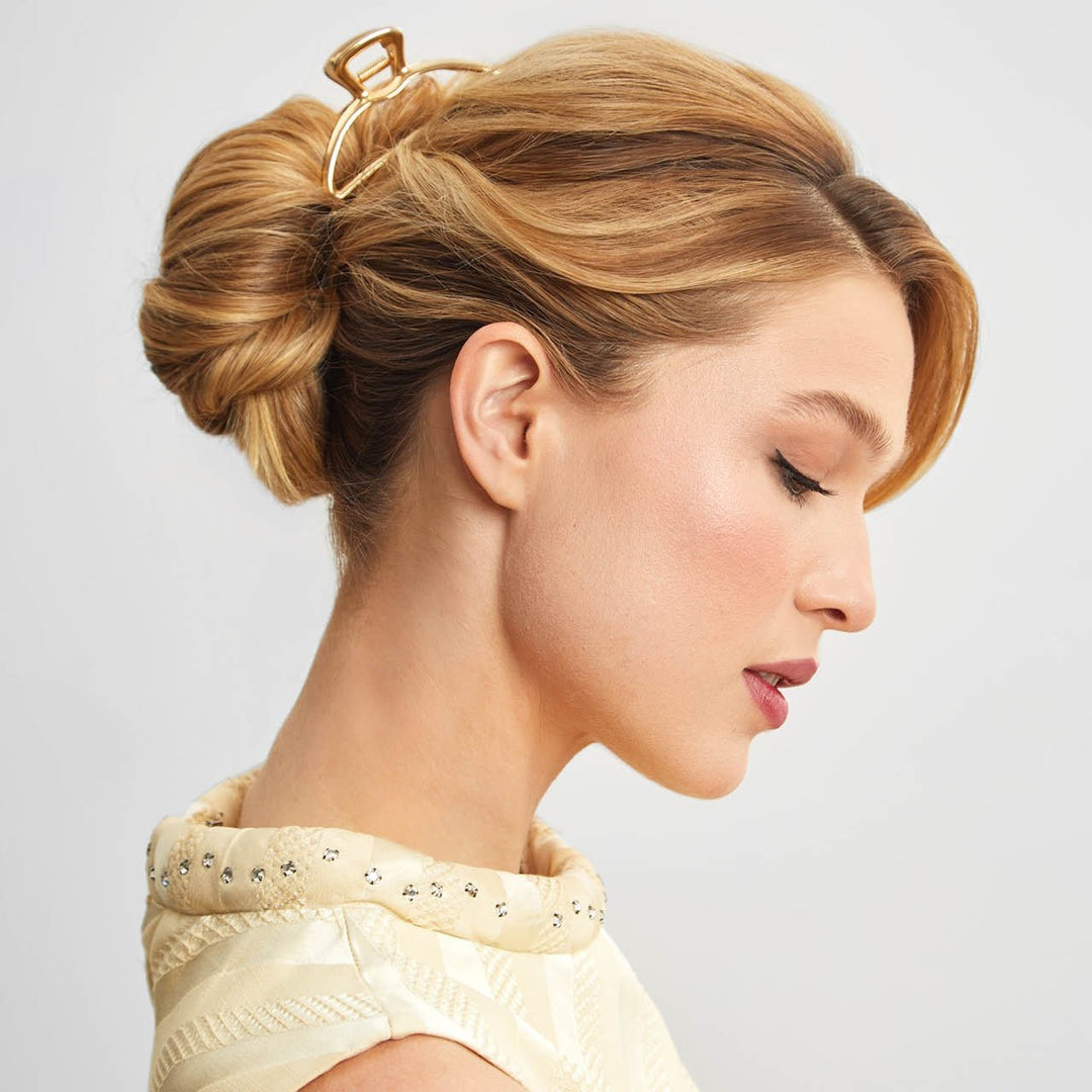 Open Shape Claw Clip – Gold - Clementine Home Floral Gift