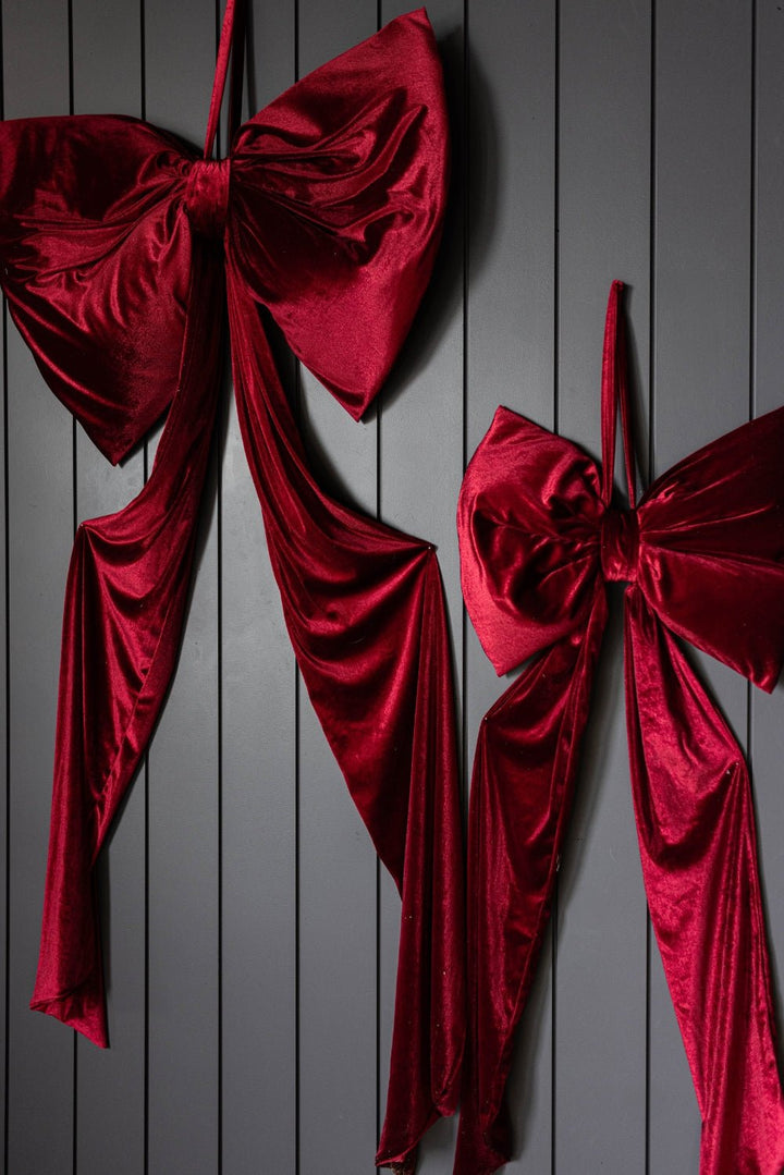 Oversized Red Velvet Bow - Clementine Home Floral Gift