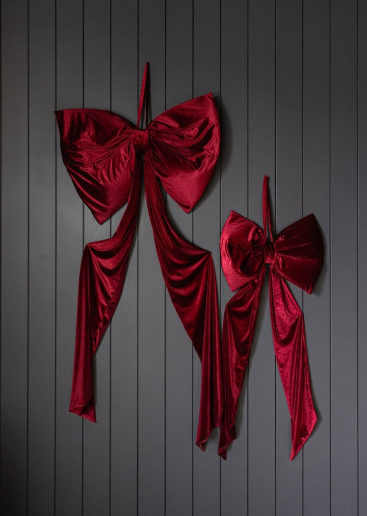 Oversized Red Velvet Bow - Clementine Home Floral Gift