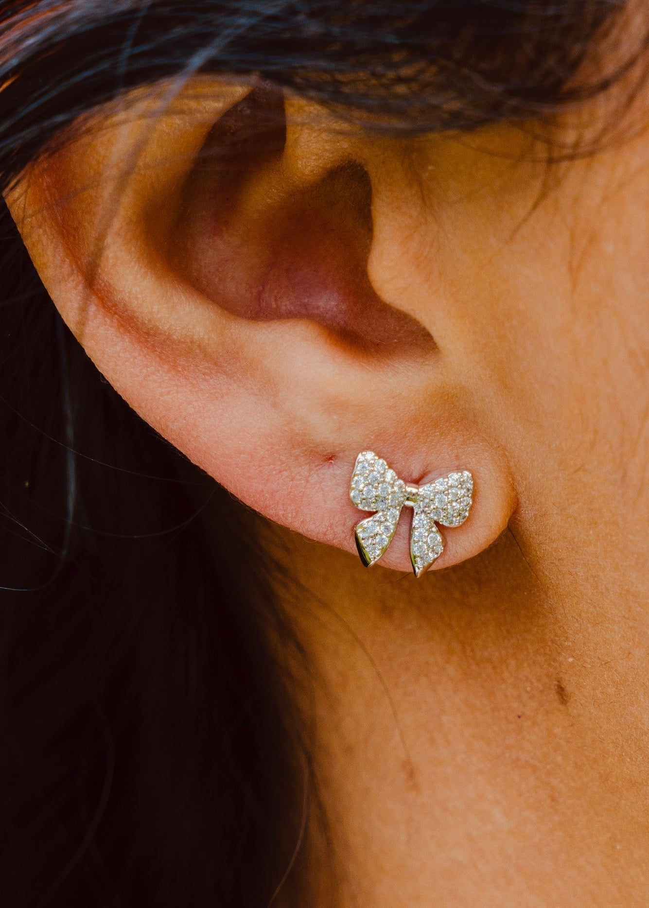 Pavé Bow Studs - Clementine Home Floral Gift