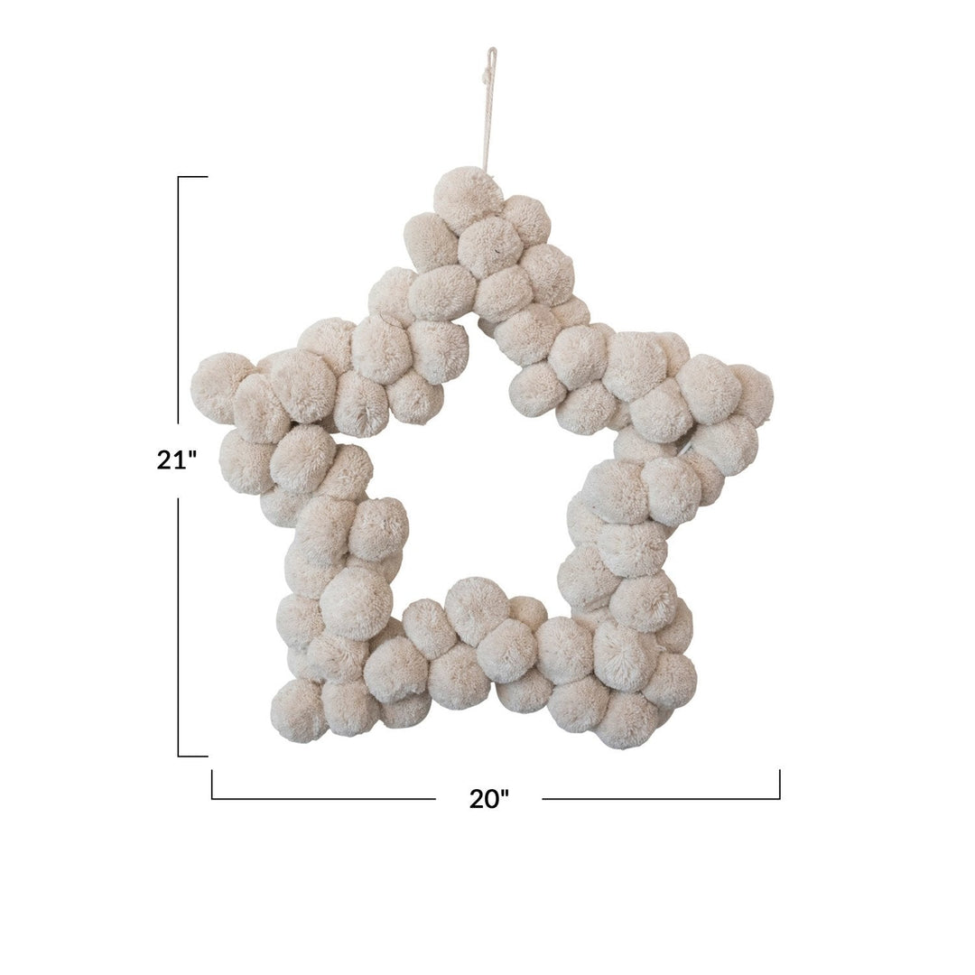 Pom Pom Star Shaped Wreath - Clementine Home Floral Gift
