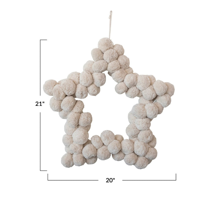 Pom Pom Star Shaped Wreath - Clementine Home Floral Gift