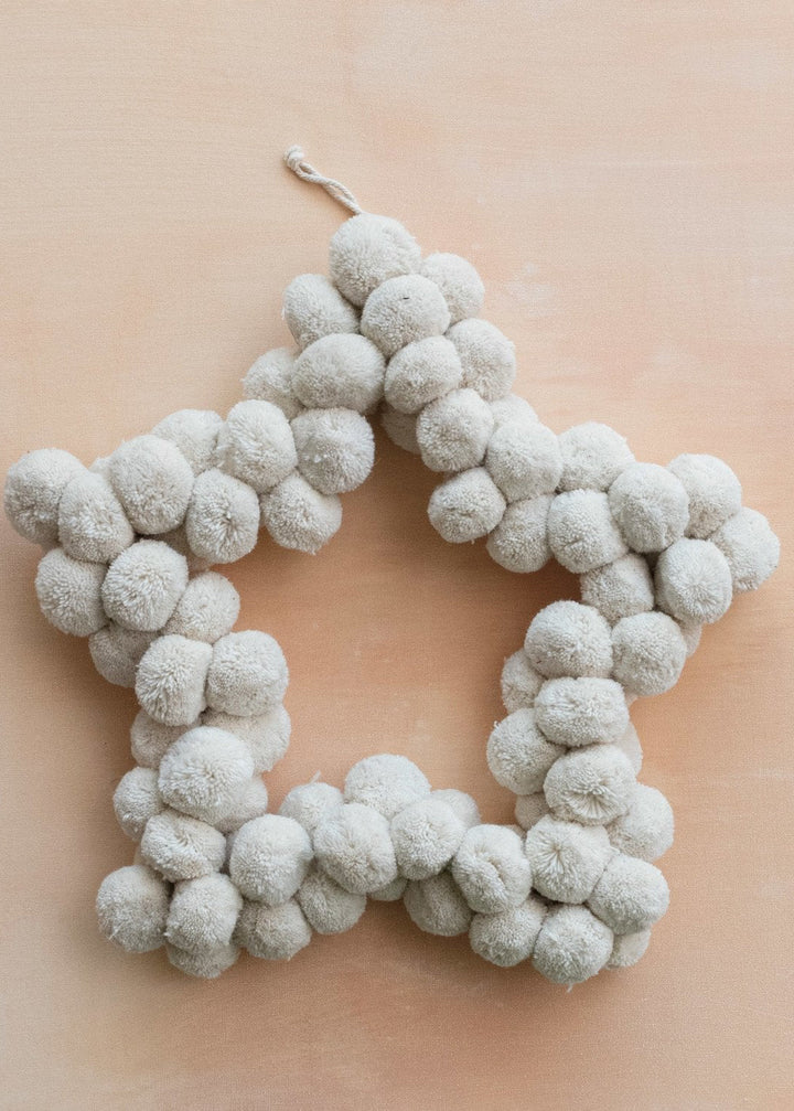 Pom Pom Star Shaped Wreath - Clementine Home Floral Gift