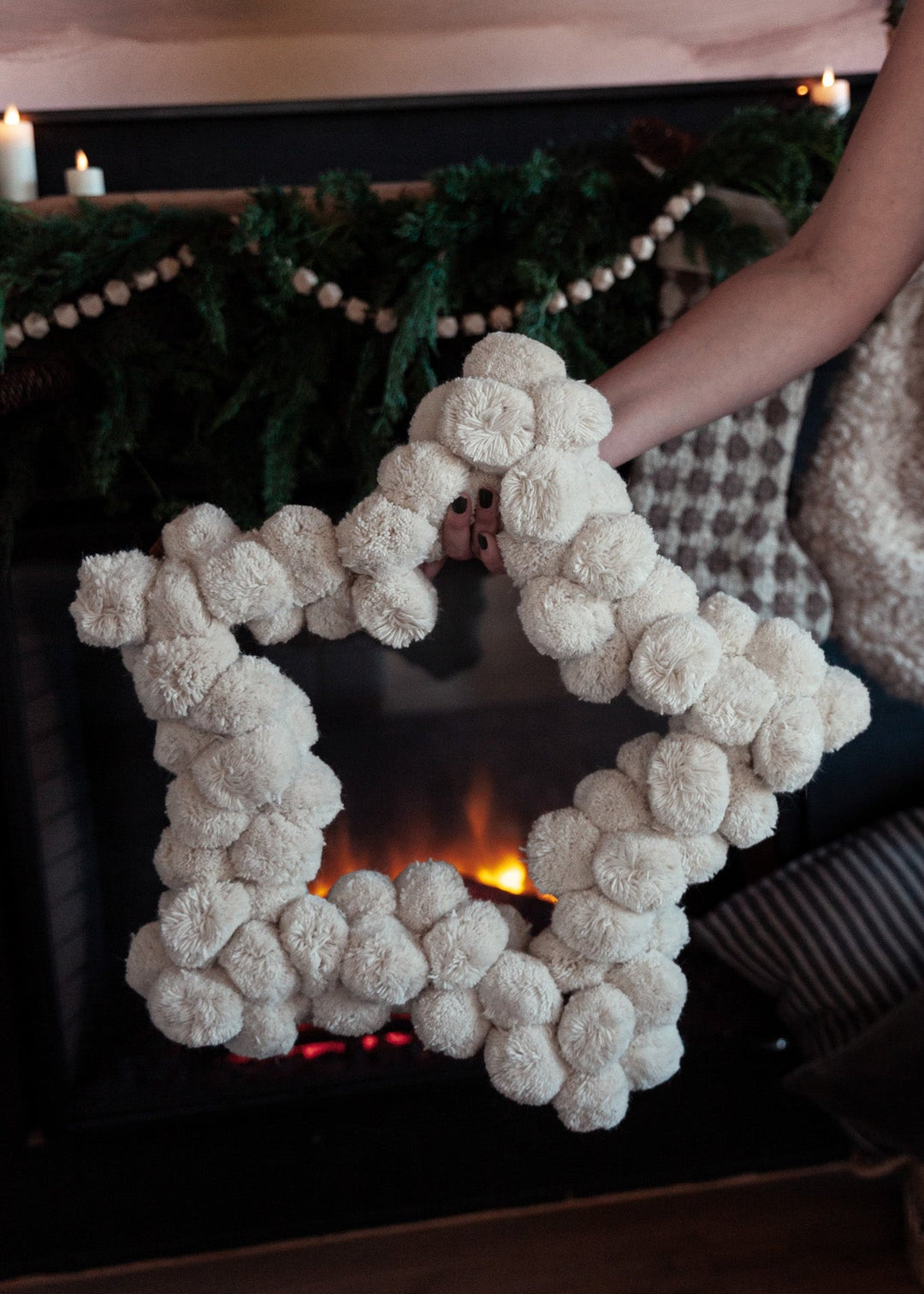 Pom Pom Star Shaped Wreath - Clementine Home Floral Gift