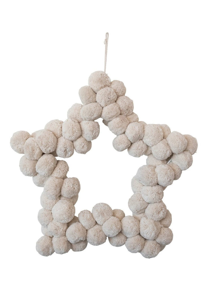 Pom Pom Star Shaped Wreath - Clementine Home Floral Gift