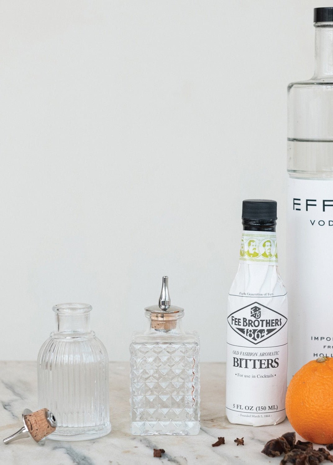 Pressed Glass Spout Bottle - Clementine Home Floral Gift