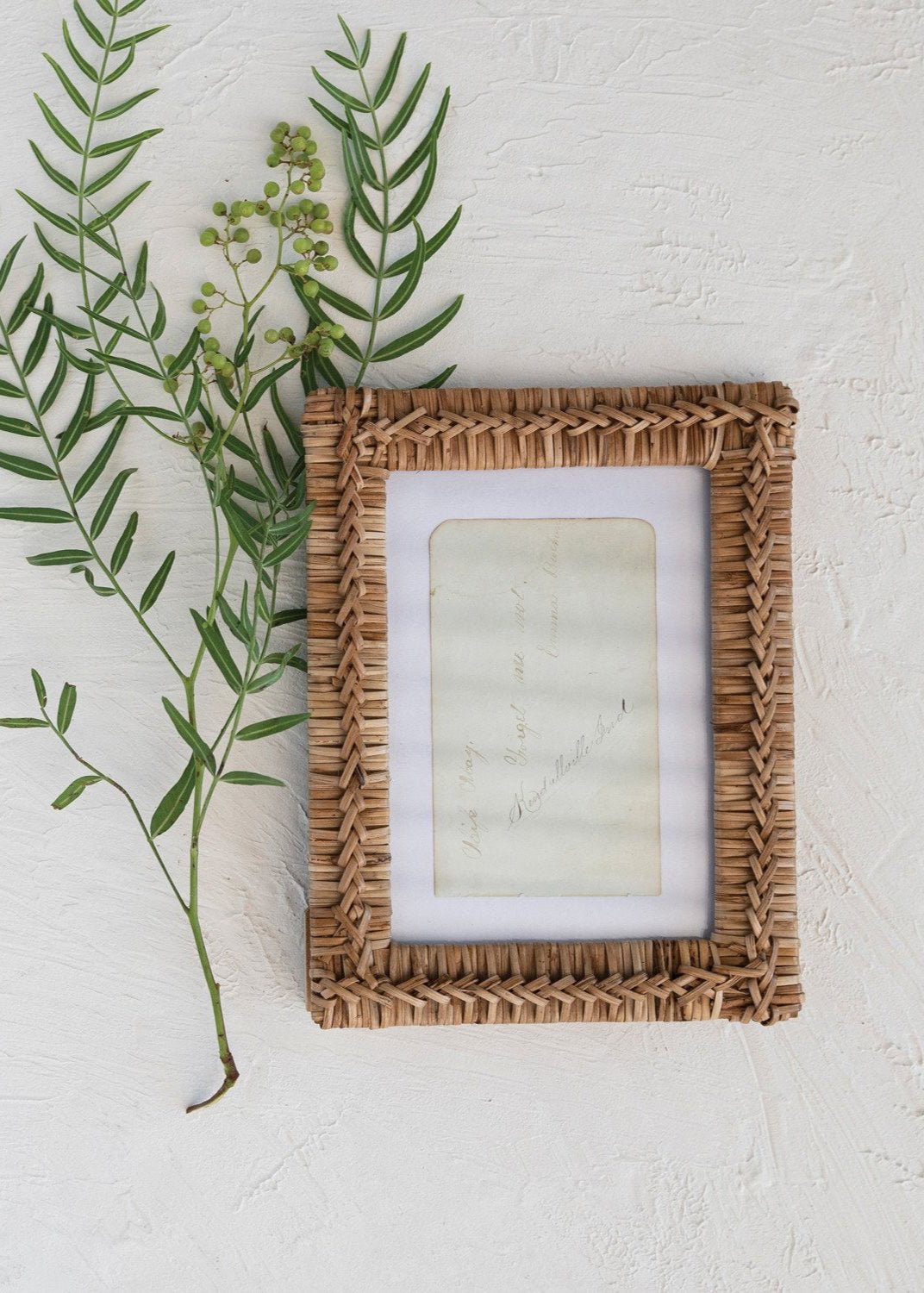 Rattan Photo Frame - Clementine Home Floral Gift