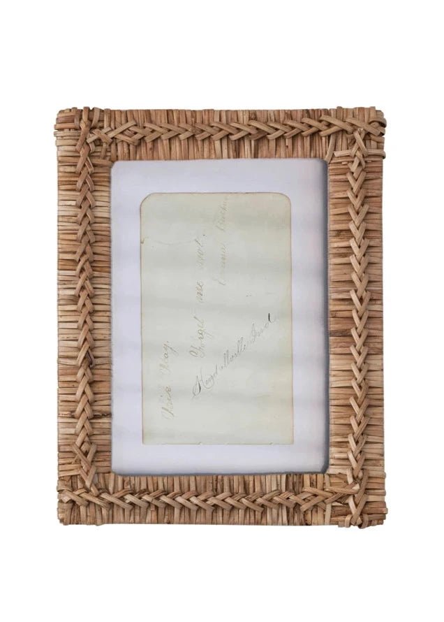 Rattan Photo Frame - Clementine Home Floral Gift