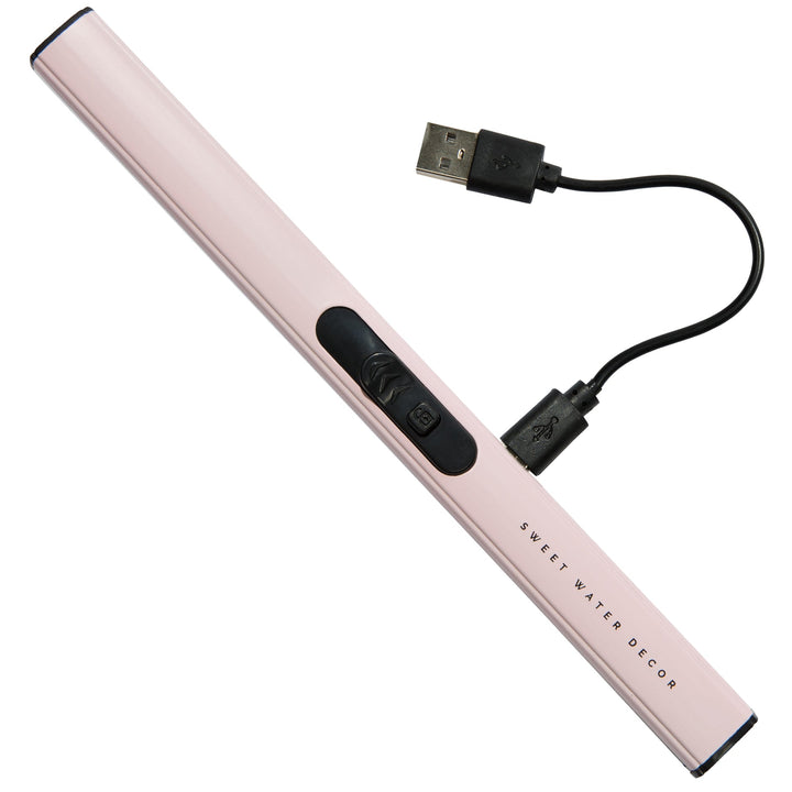 Rechargeable Electric Lighter - Pink - Clementine Home Floral Gift