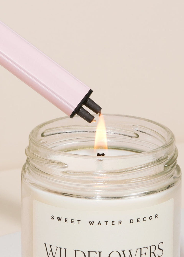 Rechargeable Electric Lighter - Pink - Clementine Home Floral Gift