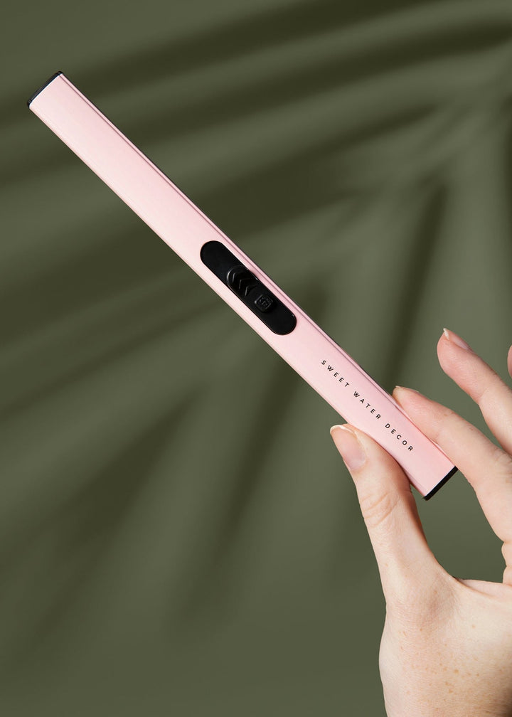 Rechargeable Electric Lighter - Pink - Clementine Home Floral Gift