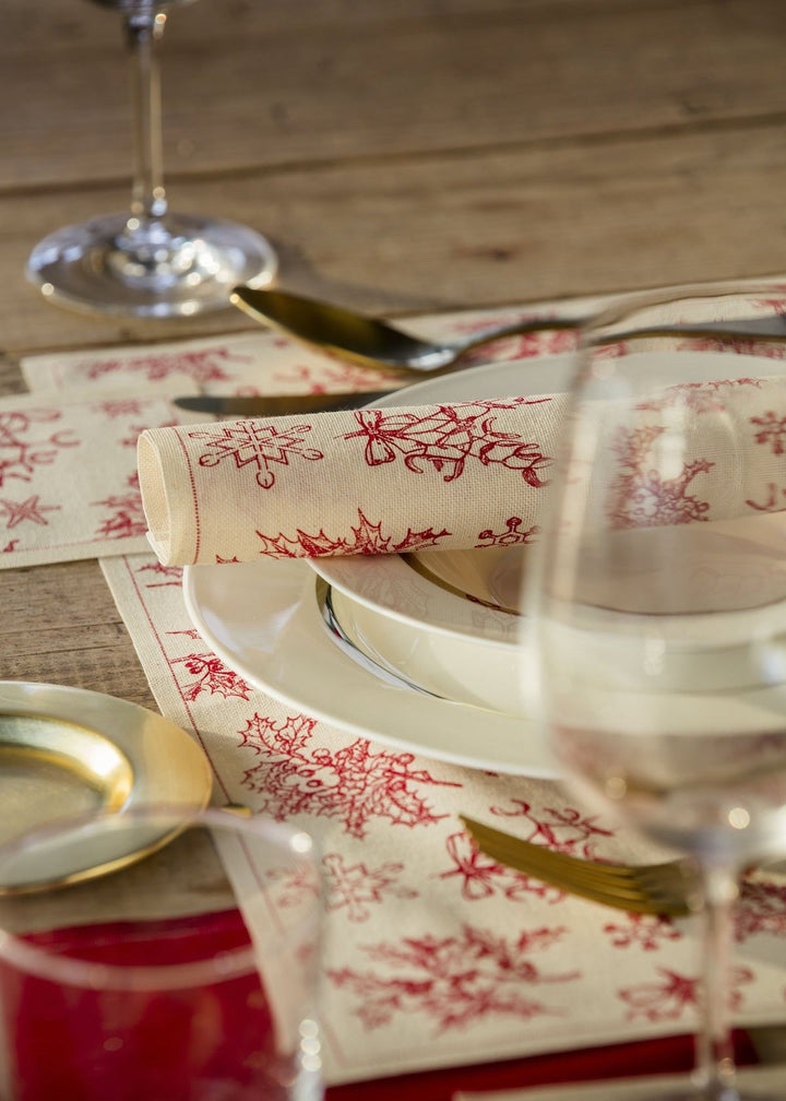 Recycled Cotton Cocktail Napkins – Classic Christmas (Day 11 - Box 13 : Advent 2025) - Clementine Home Floral Gift