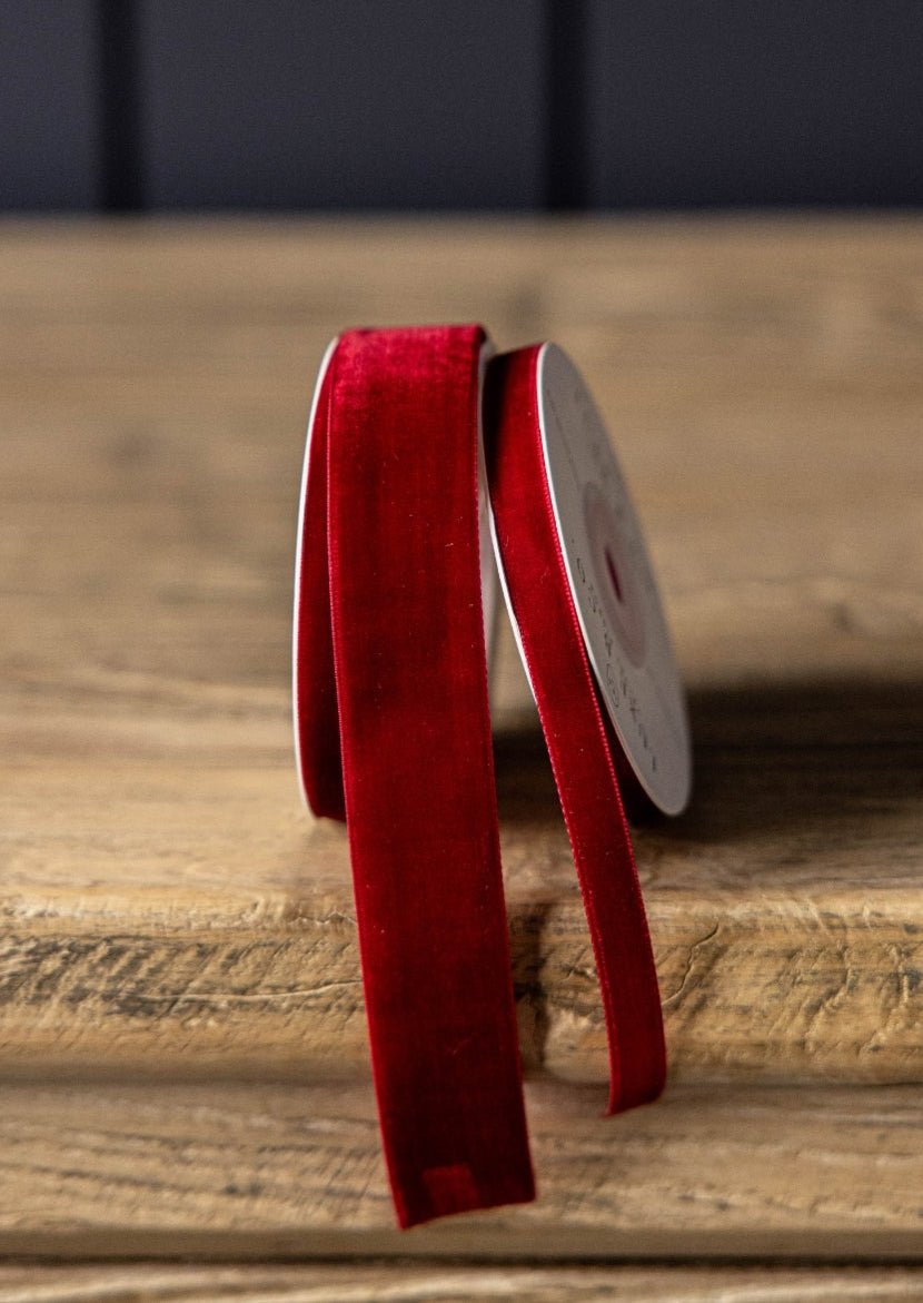 Red Velvet Ribbon - Clementine Home Floral Gift