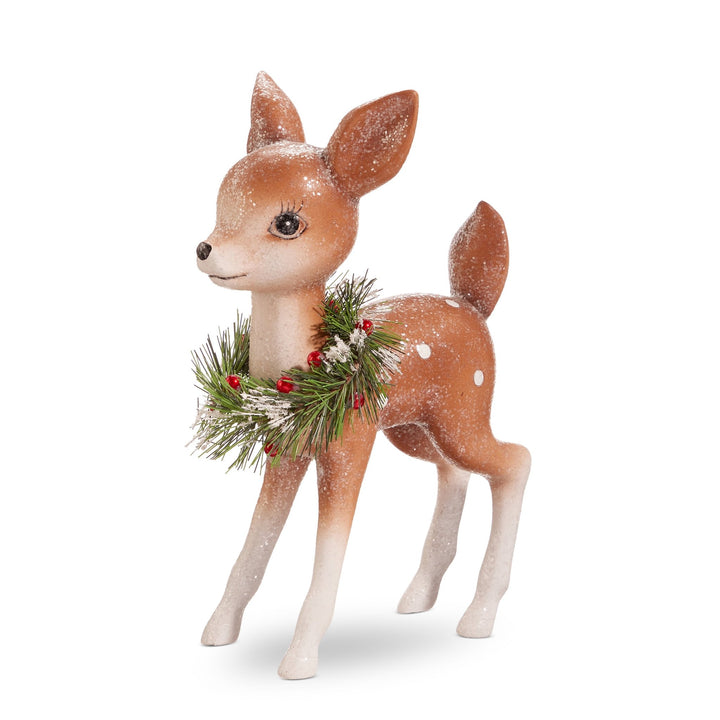 Retro Deer with Wreaths, Set of 2 - Clementine Home Floral Gift