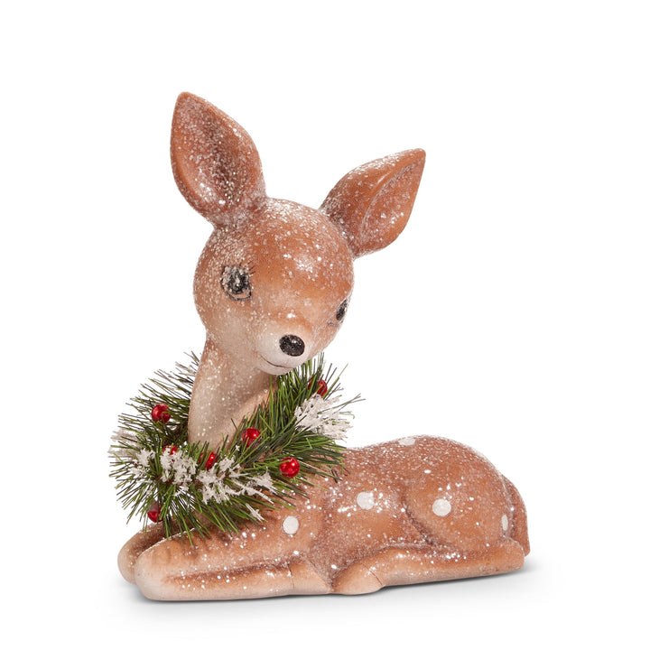 Retro Deer with Wreaths, Set of 2 - Clementine Home Floral Gift