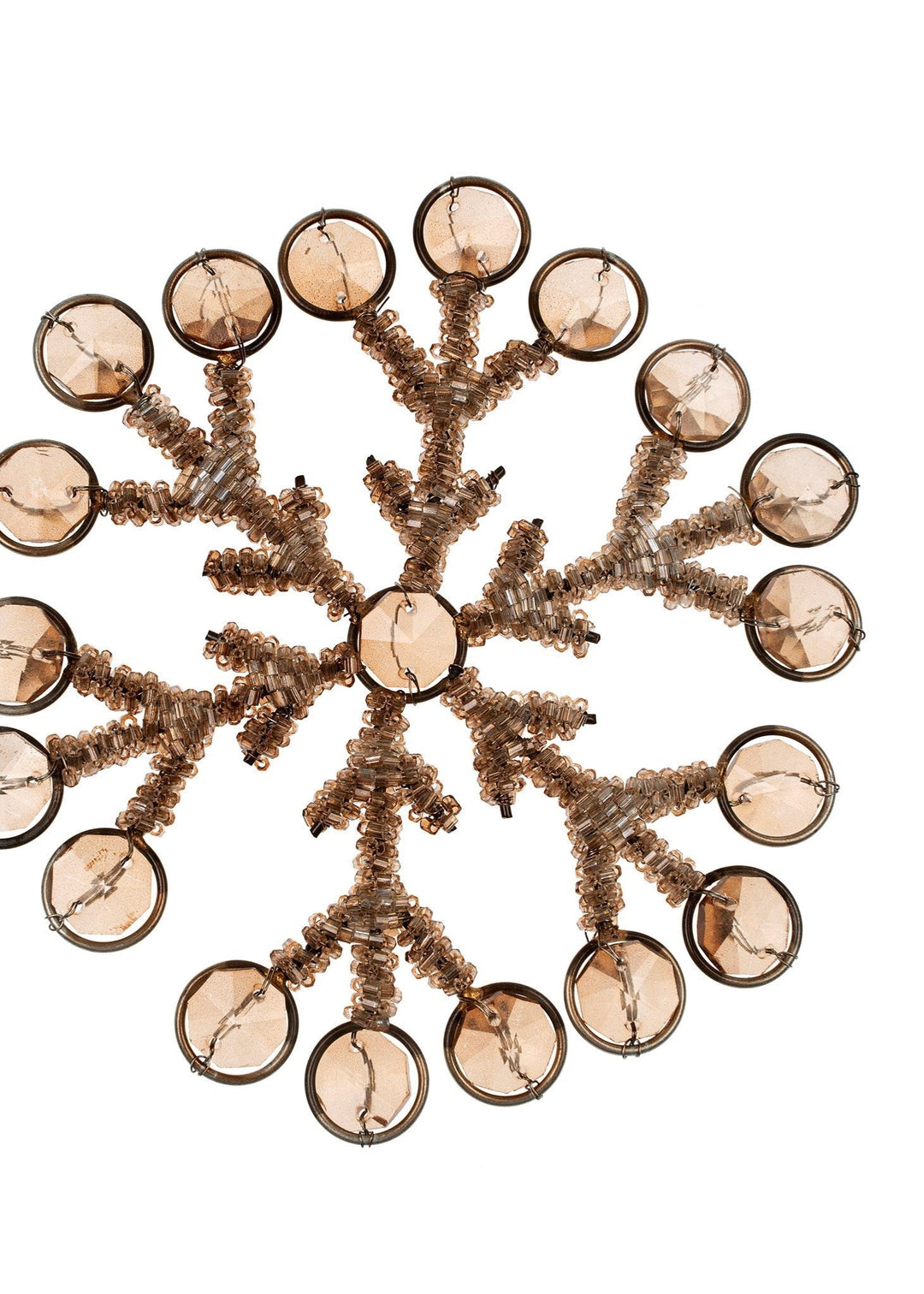 Rose Glass Snowflake Ornament - Clementine Home Floral Gift