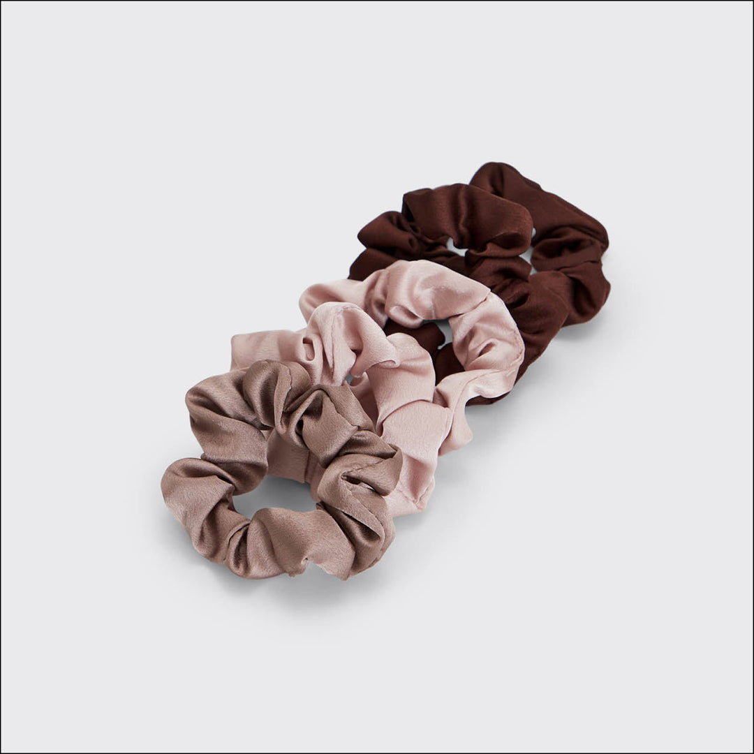 Satin Sleep Scrunchies – 5 Piece Set - Clementine Home Floral Gift