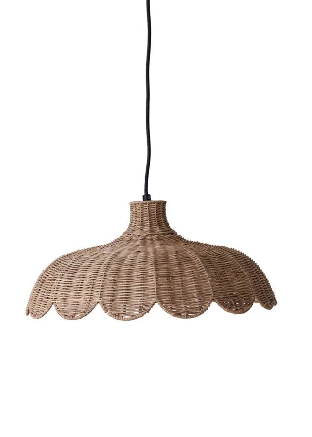 Scalloped Rattan Pendant - Clementine Home Floral Gift