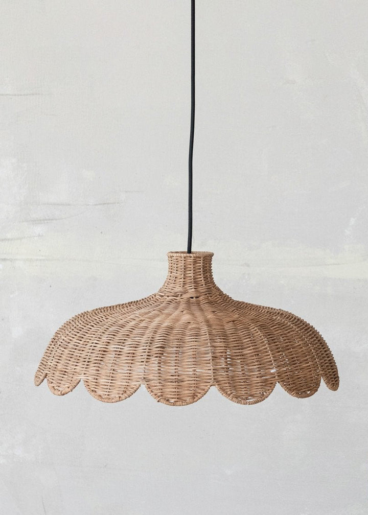 Scalloped Rattan Pendant - Clementine Home Floral Gift