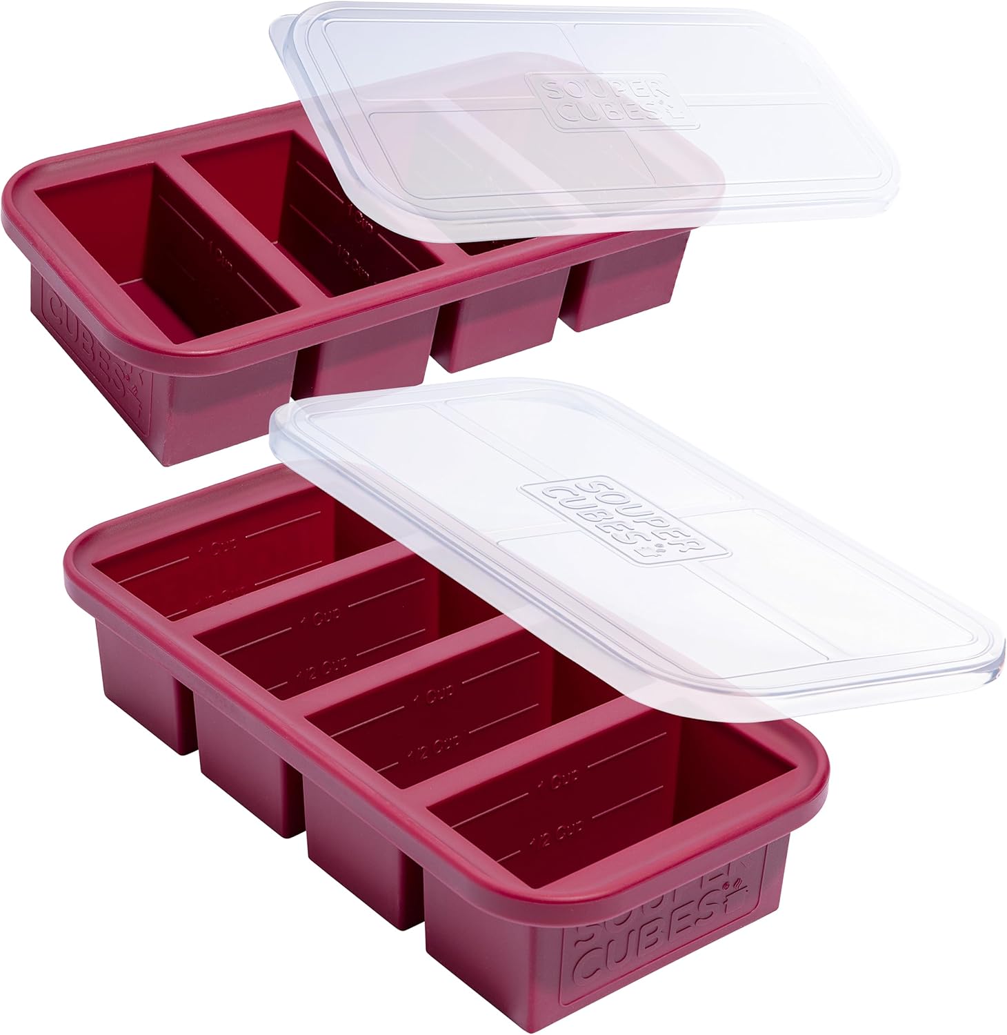 Silicone Food Freezer Molds with Lids, 2 Pack - Clementine Home Floral Gift