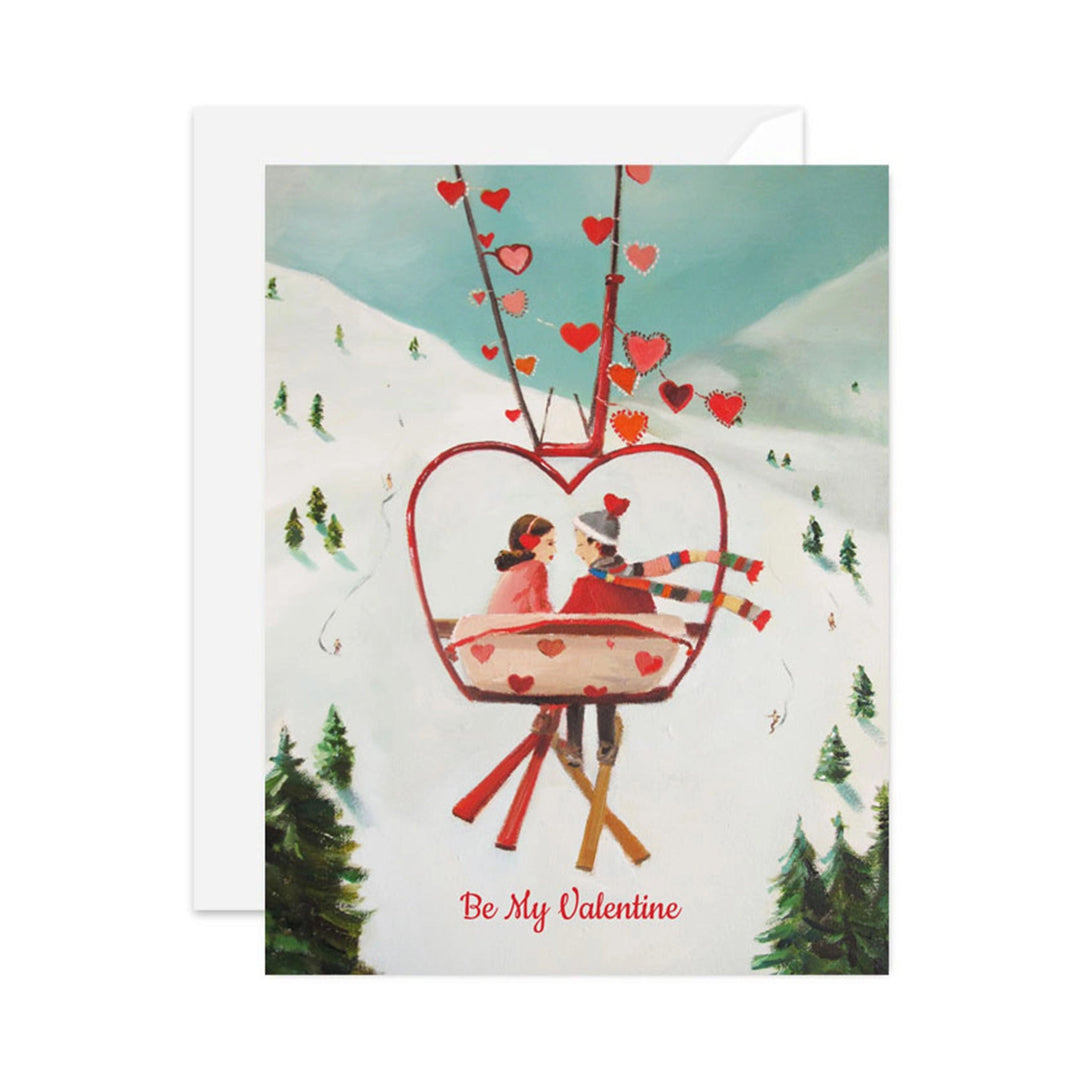 Ski Lovers Valentine's Day Card - Clementine Home Floral Gift
