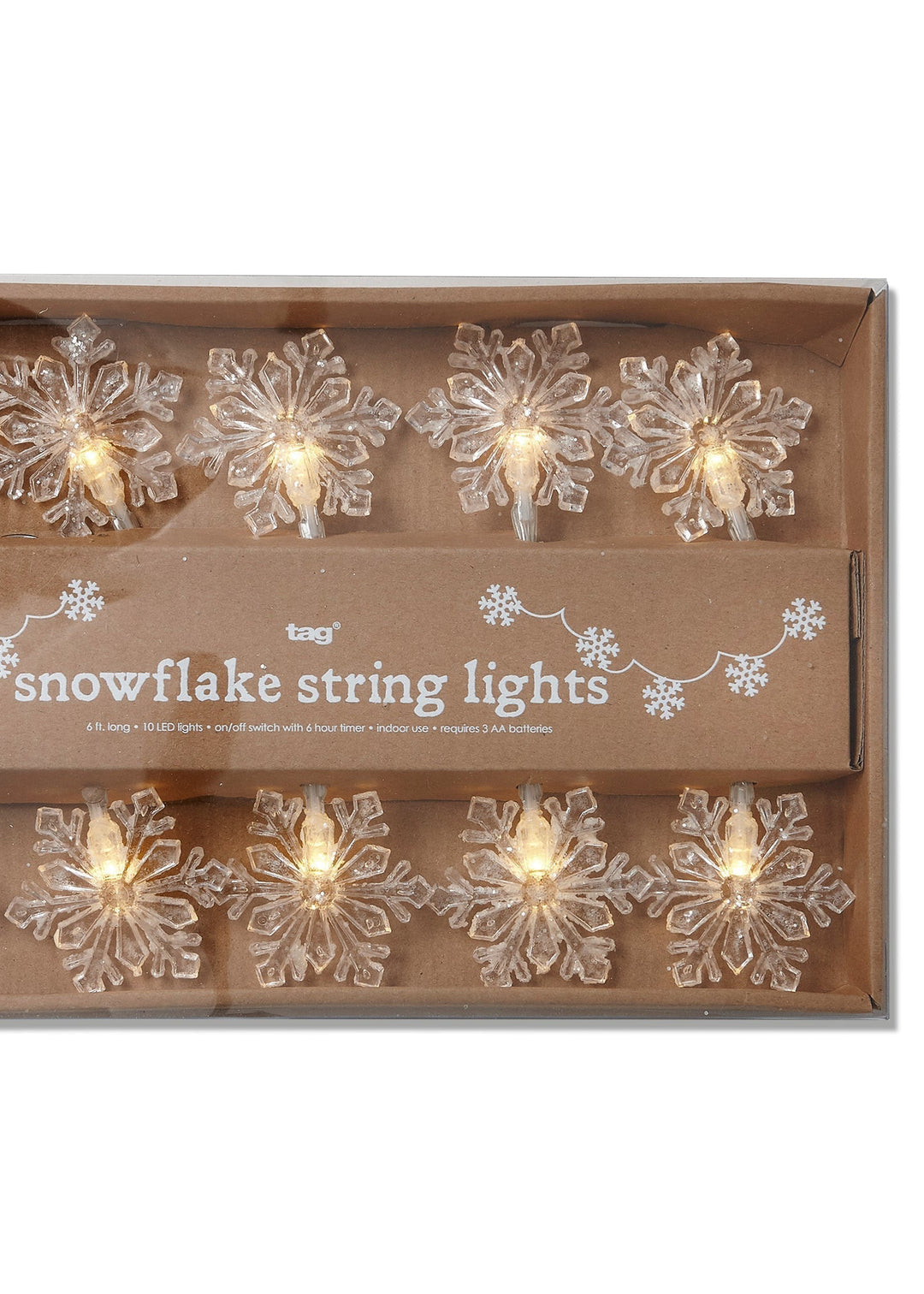Snowflake String Lights - Clementine Home Floral Gift