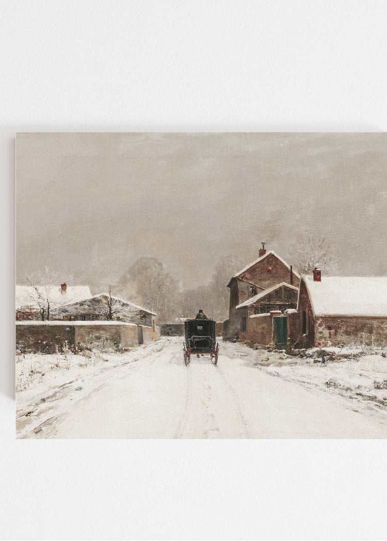 Snowy Path Vintage Art Print - Clementine Home Floral Gift