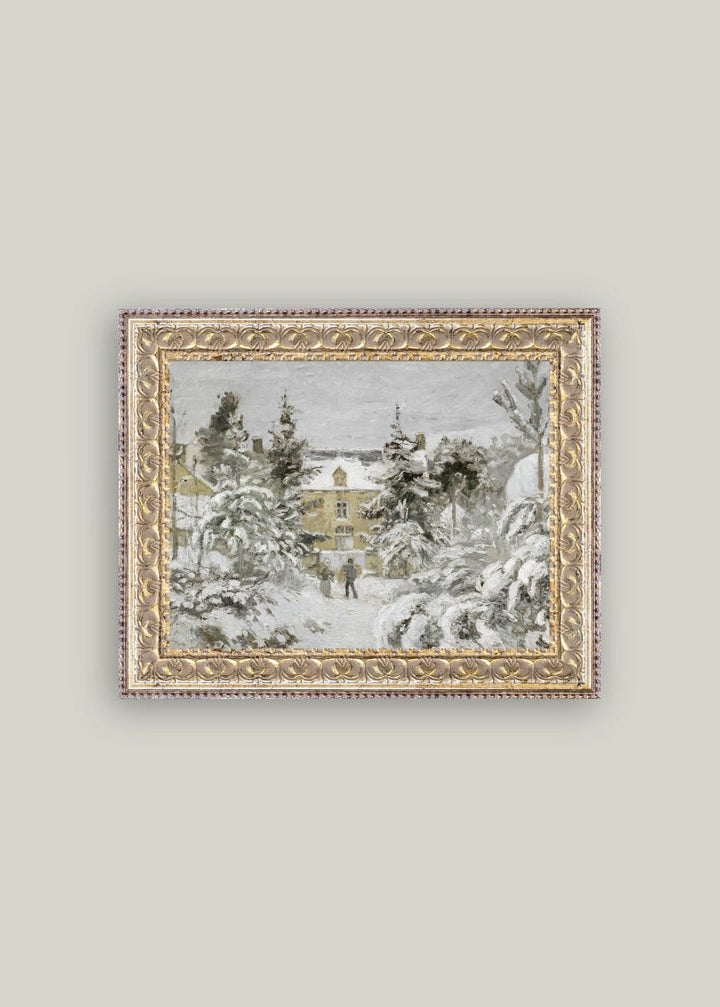 Snowy Stroll Framed Antique Art - Clementine Home Floral Gift