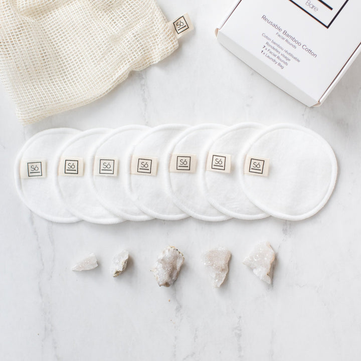 Só Bare – Reusable Bamboo Cotton Facial Rounds - Clementine Home Floral Gift