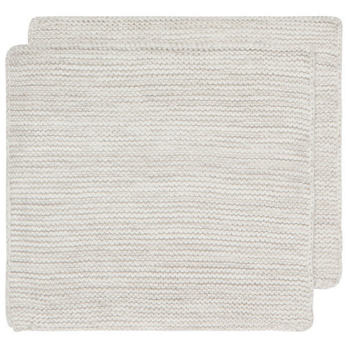 Knit Dishcloths, Set of 2 - Dove Grey