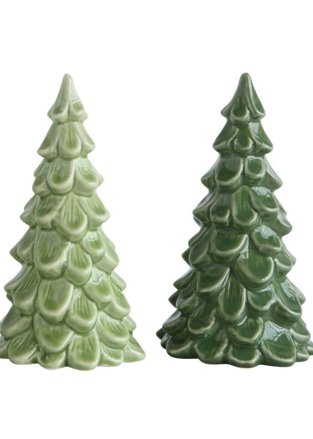 Stoneware Tree Figurines – Set of 2 - Clementine Home Floral Gift