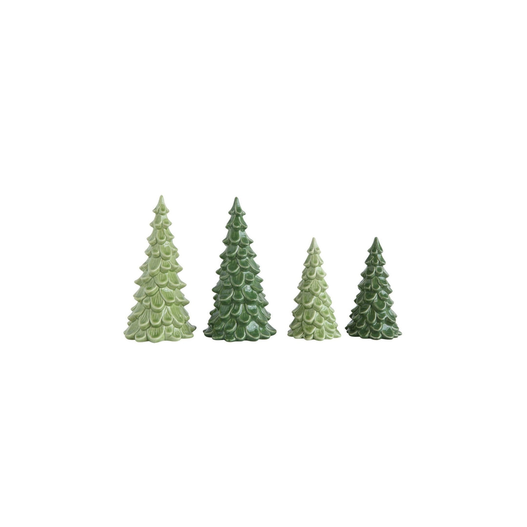 Stoneware Tree Figurines – Set of 2 - Clementine Home Floral Gift